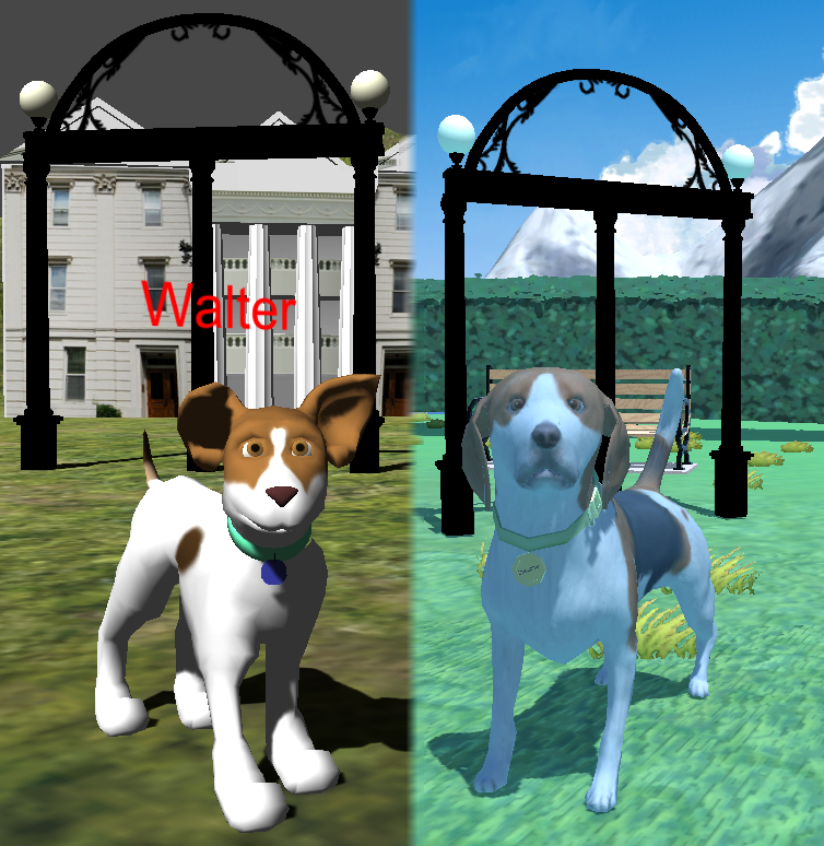 VFB-A and VFB-C Buddy Comparison A comparison of two versions a virtual dog.